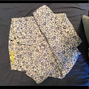 Blue floral J Crew Jeans